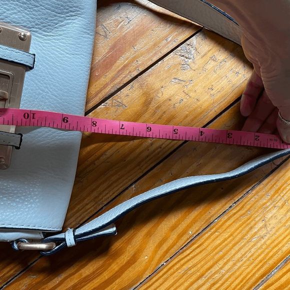 Talbots White Turn-Lock Pebbled Leather Shoulder Bag, MSRP $129 - Picture 7 of 11